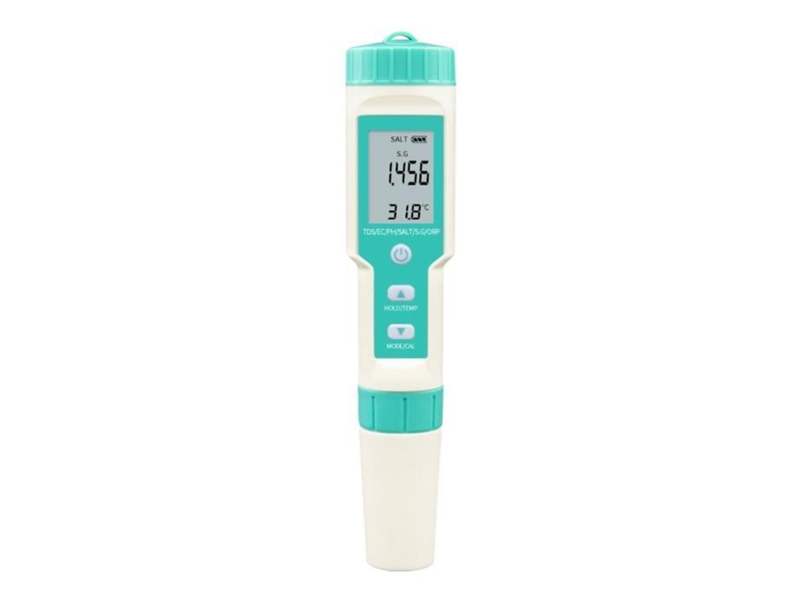 7 em 1 Testador Digital de Qualidade Da Água Ph Tds Temp Ec Medidor de Salinidade Sg Orp