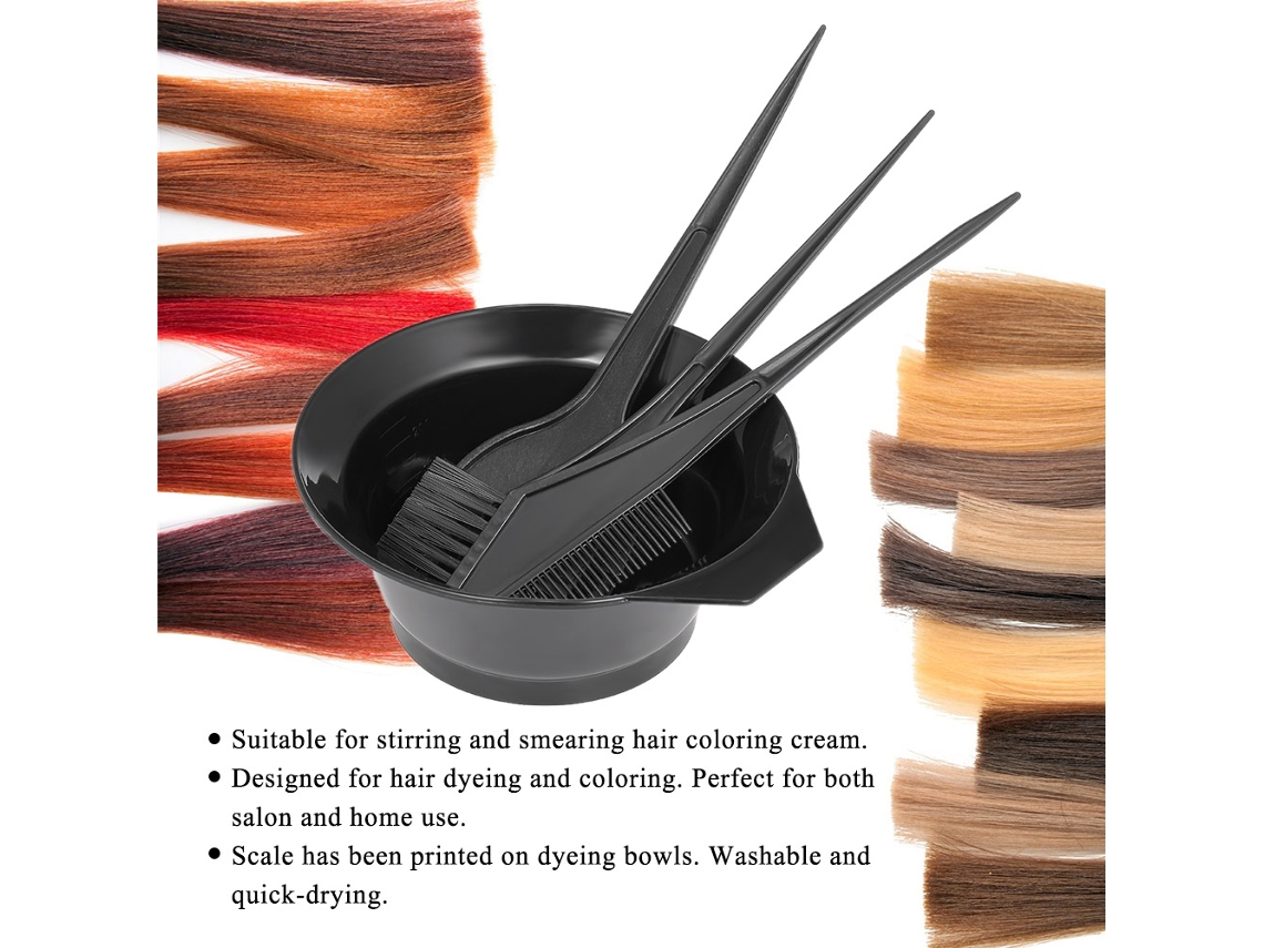 2026 kit de Ferramentas para Colorir o Cabelo com Taça, Pincel e Pente Duplo Ferramentas de Coloração Capilar