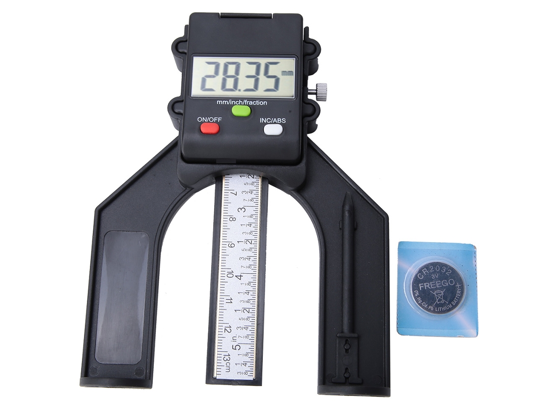 Medidor Digital De Profundidade Lcd Magnético 80mm Para Carpintaria Régua De Medida Manual