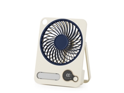 Ventilador de Mesa Dobrável Ultrafino de 3000mah para Montagem na Parede, com Luz Noturna, Bluetooth e Interface Usb. MDUG (bege)