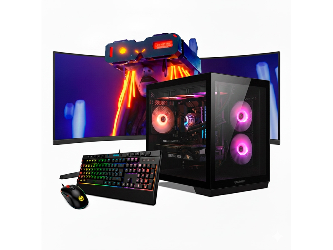 Desktop Gaming Intel I9 14900kf / Rtx 5060 / 32gb Ram / 1tb Ssd / Windows 11 Pro / Monitor Curvo 34” Qhd 165hz / Astraneo Negro