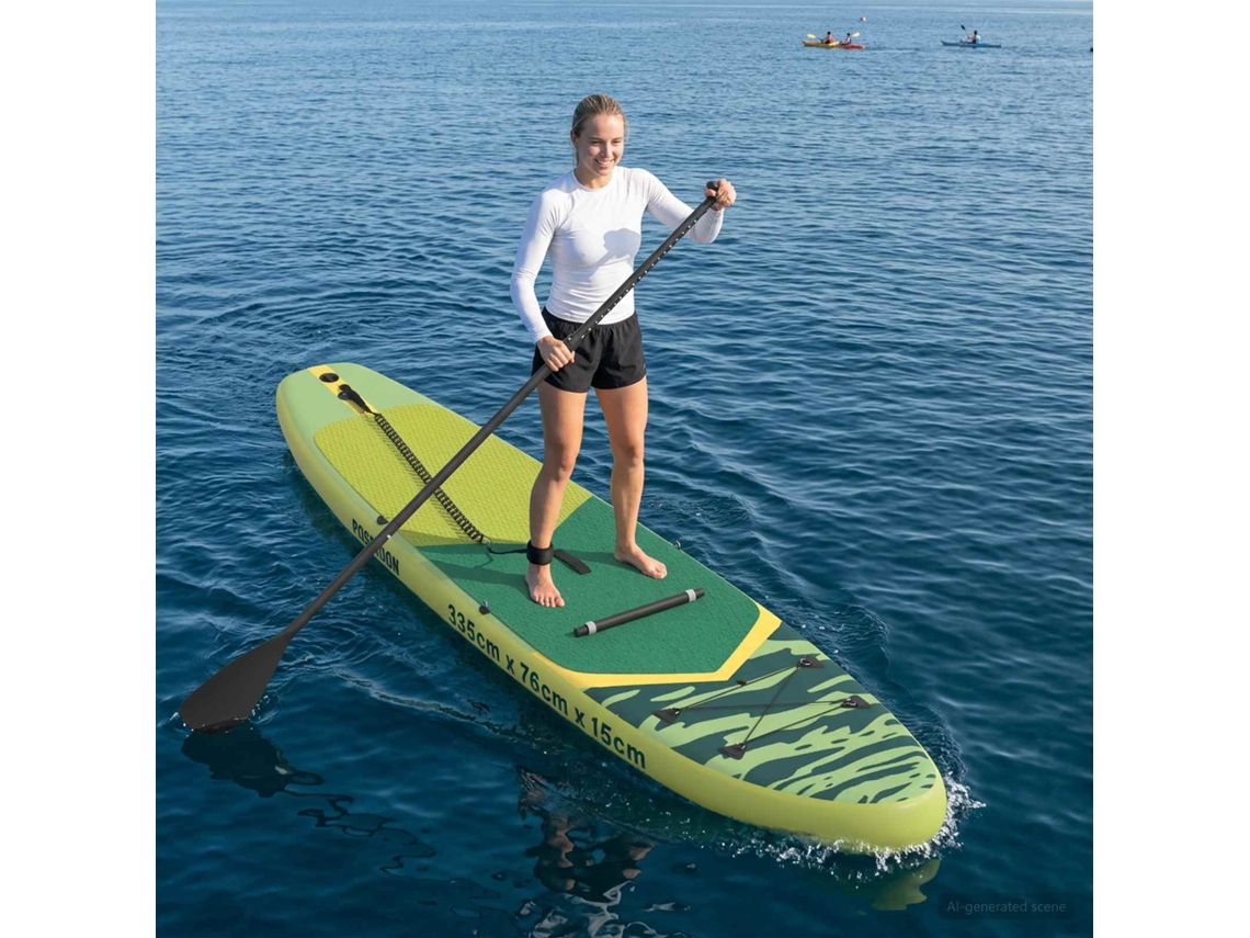 Vidaxl Prancha Sup Com Assento 2 Em 1 Poseidon 335 X 76 X 15 Cm Verde