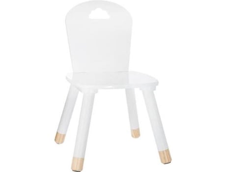 Conjunto de 2 Cadeiras Macias Brancas para Crianças em Madeira Dim: C28X L50 X A28 Cm PEGANE