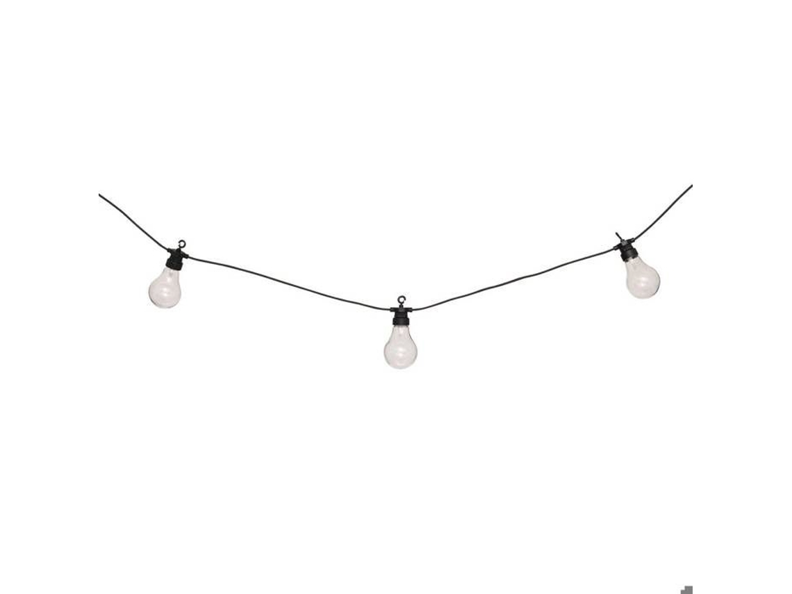 Guirlanda solar LED preta de 500 cm de comprimento para criar ambientes internos.