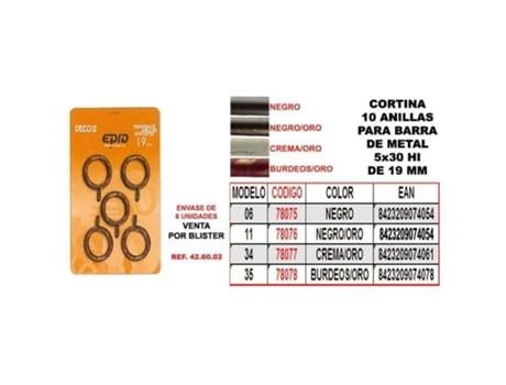 Cortina Finstock 10 Argolas Barra de Aço 19mm 5x30 11 Preto Dourado Fplus