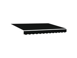 Conjunto 1 Toldo Retrátil Vidaxl Preto Tecido (350 X 250 Cm)