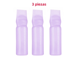 Pacote com 3 Frascos Recarregáveis de 180ml para Óleo Capilar MDUG (roxo)