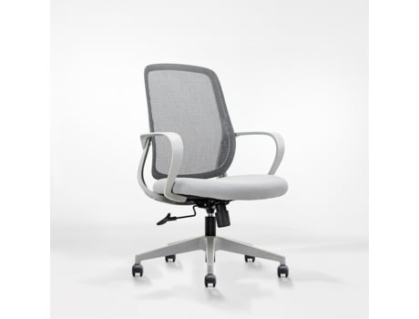 Kiruna Cadeira De Escritório Cinza Com Tela Para Pessoas Grandes 150kg Cadeira De Mesa Ergonômica Respirável Spacio