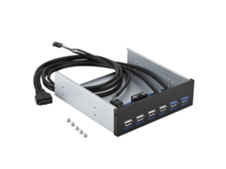 Hub Usb Frontal Metálico Con 2 Puertos Usb 3.0 Y 4 Puertos Usb 2.0, Plug And Play, Compatible Con Carcasas de 5,25 Pulgadas.
