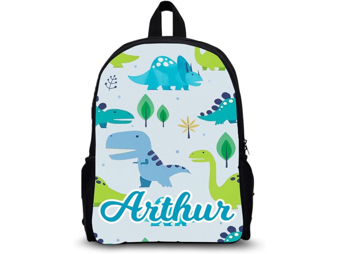 Mochila Escolar Infantil Para Meninas Meninos, Personalizada Com Dinossauro Nome Pré-escola/ensino