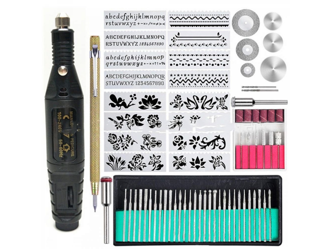 Conjunto De Ferramentas De Gravação Preta, Caneta De Gravação Multifuncional, Ferramenta Rotativa Faça Você Mesmo Slowmoose
