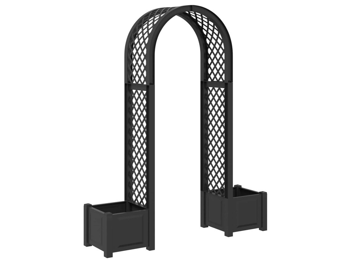 Vidaxl Arco De Rosas Com Vaso Antracite 168,5 X 43 X 207 Cm Pp