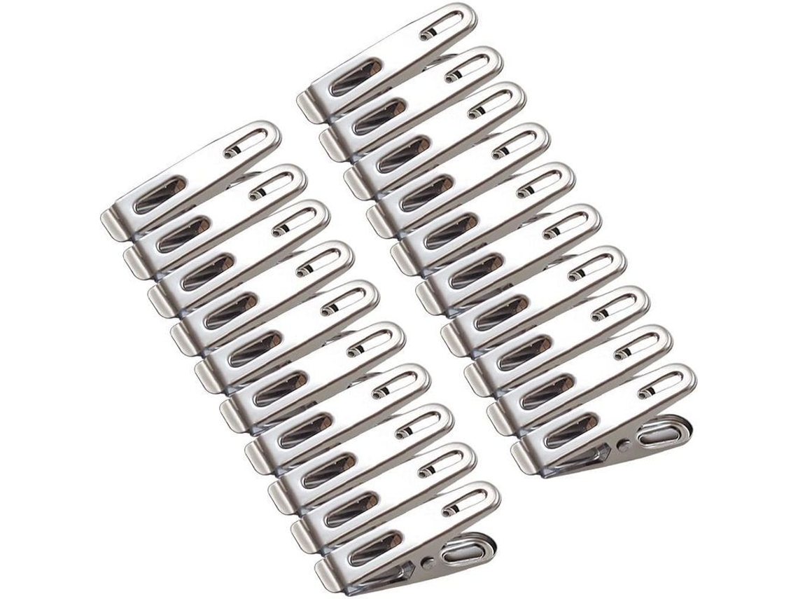 Pinças de Roupa de Metal Aço Inoxidável 4,5cm Multiuso para Cintos, Toalhas, Meias com S/MARCA