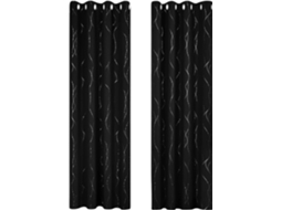 Conjunto De 2 Cortinas Blackout De Halloween Pretas Com Isolamento Térmico Anti