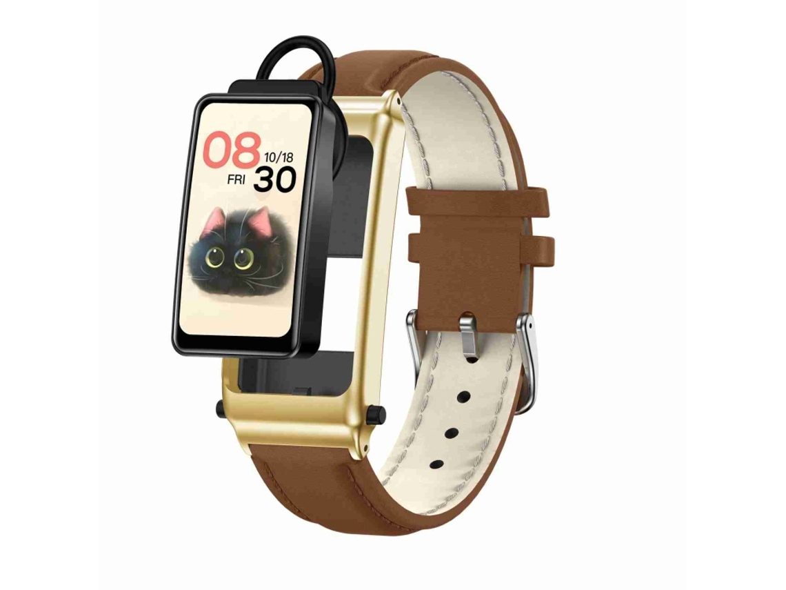 Fone De Ouvido De 1,57 Polegadas, Pulseira De Couro Removível, Smartwatch Ip67 Com Chamadas Bluetooth. (dourado)