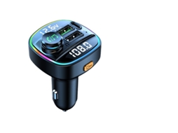 Transmissor Fm YIZHOOD C22 Bluetooth 5.3 Handsfree Car Radio Modulador Mp3 22.5W Qc3.0 Usb Super Carga Rápida Preto