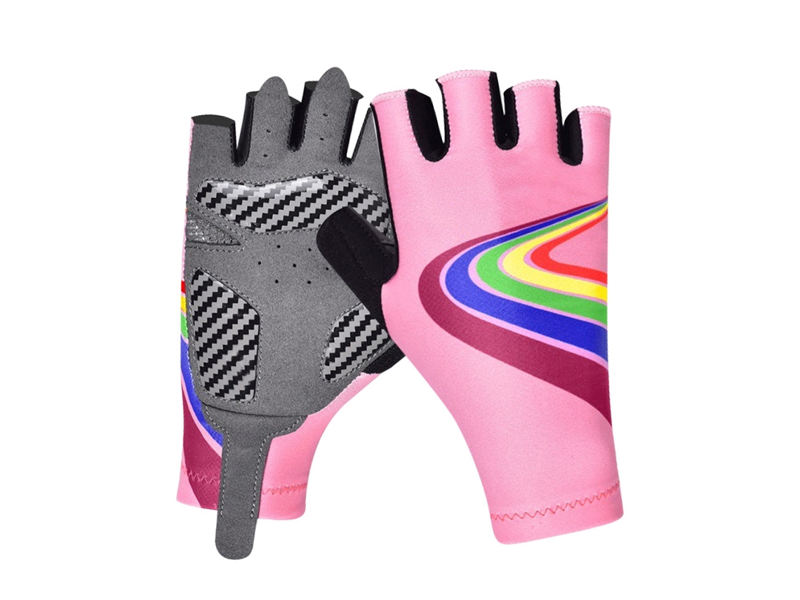 Luvas de Ciclismo para Crianças Meio Dedo, Silicone, Acessórios, Rosa M | S/MARCA
