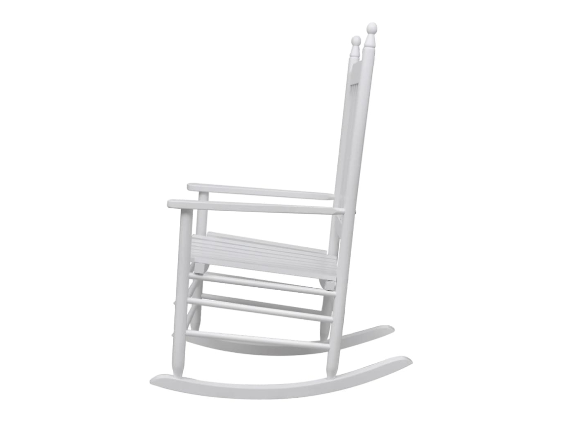 Maison Exclusive - Cadeira De Baloiço Com Assento Curvo Madeira Branco