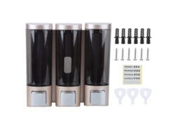 Dispensador de Sabão Manual de Parede 3 Câmaras 200ml para Xampu e Gel de Banho S/MARCA