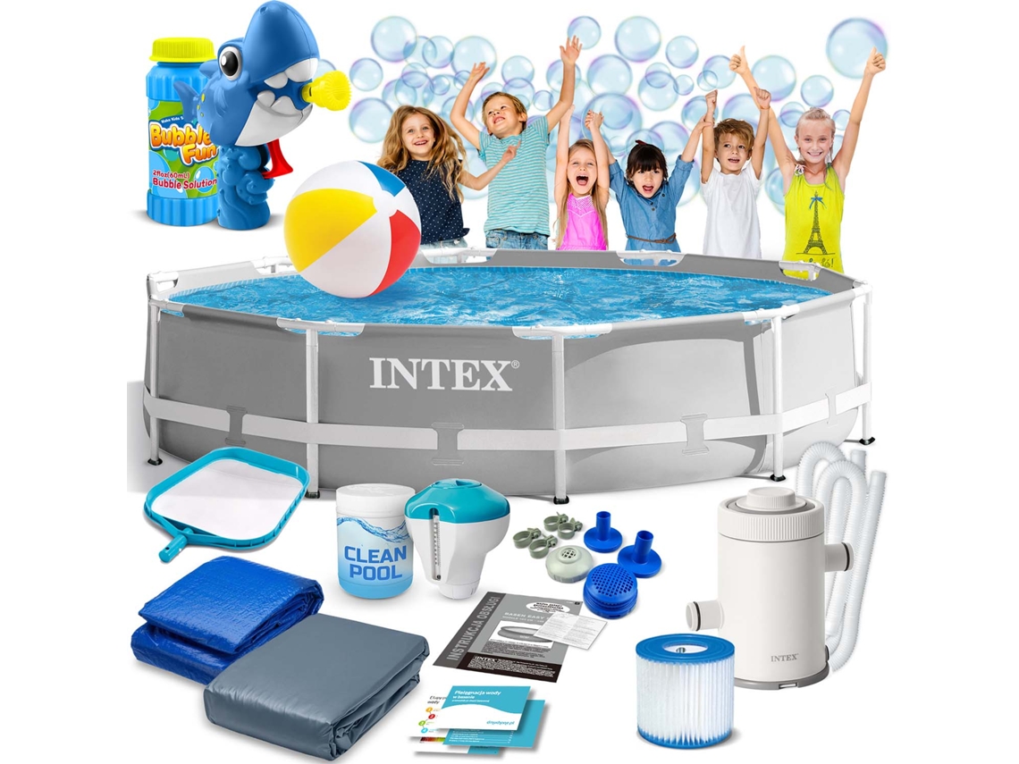 Piscina De Jardim Com Estrutura 305 X 76 Cm 15 Em 1 Intex 26702 Máquina De Bolhas Grátis