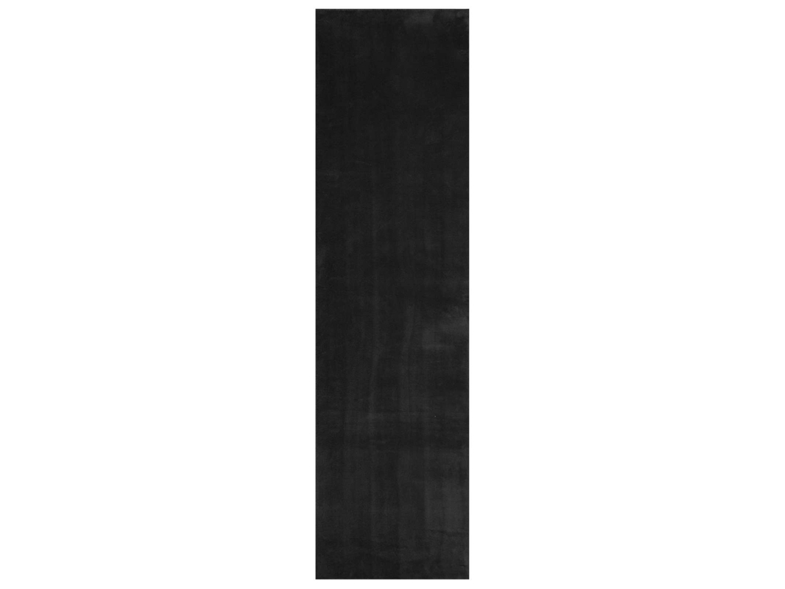 Conjunto 1 Tapete Moderno Vidaxl Preto Poliéster (300 X 80 Cm)