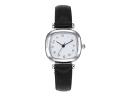 Relógio Feminino de Pulso com Pulseira Pu Quadrado Dial Branco Numeração Árabe Vansvar