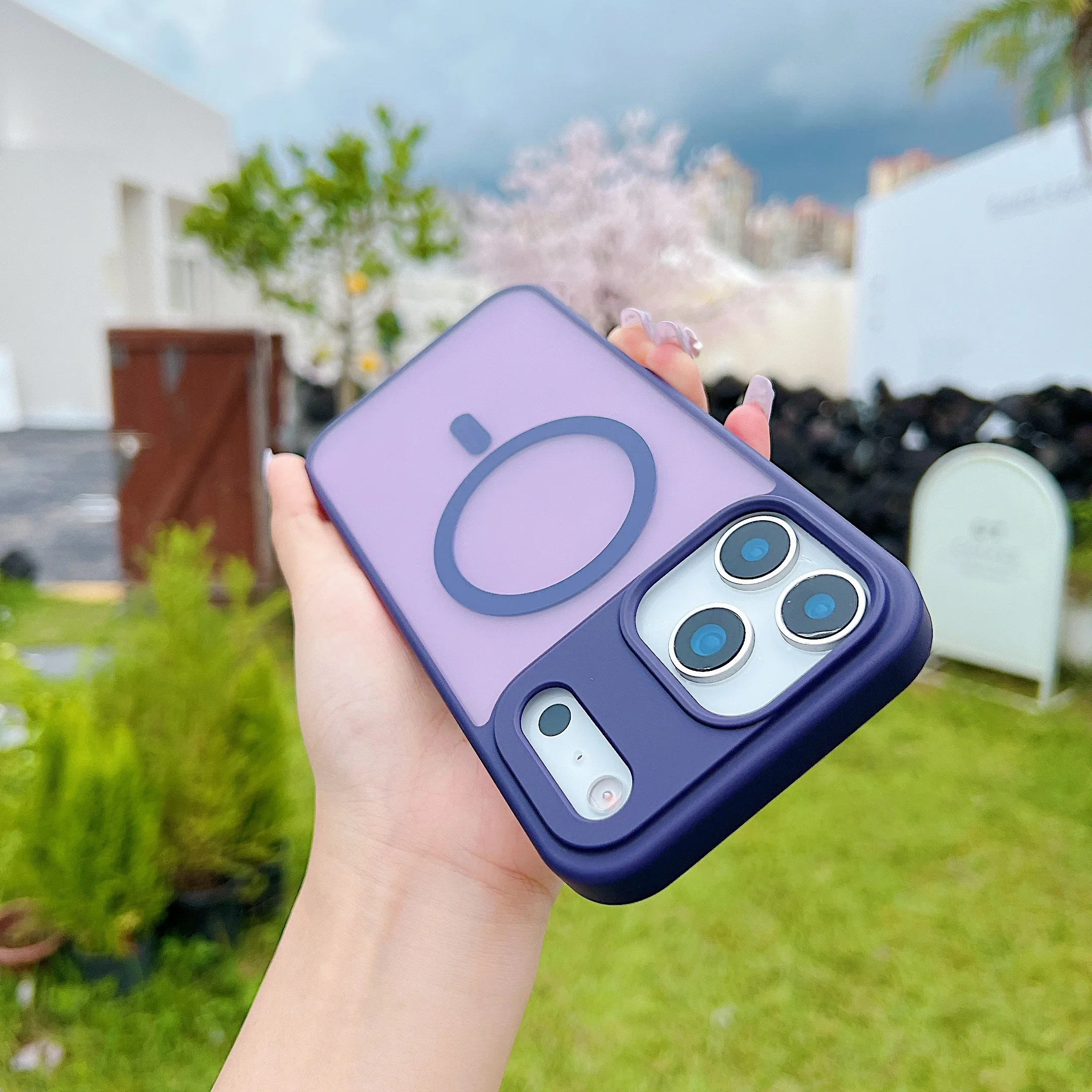 (roxo, Iphone 16 Plus) Capa Transparente Fosca, Compatível Com Carregamento Magnético, Capa Resistente A Impactos