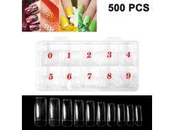 MEOIRUERY 500 Peças De Unhas Postiças Transparentes Para Arte De Unhas, 10 Tamanhos Diferentes Para Mulheres