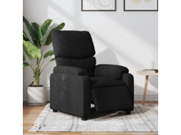 Vidaxl Poltrona Elétrica Reclinável Tecido Preto