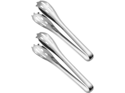 Pinças Para Churrasco Popetpop De Aço Inoxidável Prateado, Conjunto De 2 Peças, Fáceis De Transportar E Confortáveis
