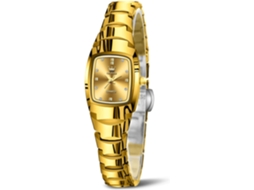 Lurelia Relógio Feminino, Movimento De Quartzo, Duplo Fuso/mostrador, Detalhes Com Strass, 7,71 Polegadas, 0,31 Polegadas, 0,39 Polegadas, Dourado