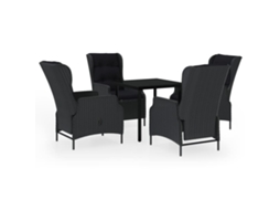 Maison Exclusive - 5 Pcs Conjunto De Jantar Para Jardim Cinzento-escuro