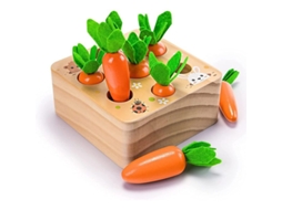 2026 juguete de Madera Montessori para Clasificar Zanahorias por Tamaño Y Contarlas Regalo Educativo para Niños de 1 a 3 Años.