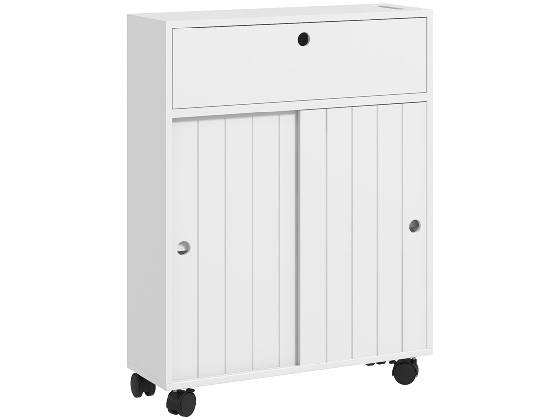 Unidade Banheiro 52x17x67cm Com Papel Higiênico Sobre Rodas, Branco
