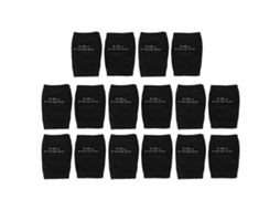 Primerox 16 Protetores de Joelhos Bebê Rastejar Algodão Macio Ajustável Unissex 11x8cm Preto