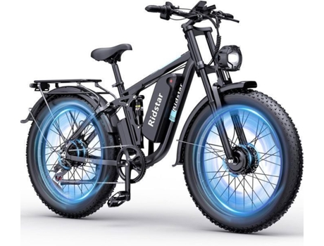 Bicicleta Elétrica Pneus 2640 Para Todo Terreno Motor 2000w Bateria Removível 48v23ah Autonomia 40 60km Shimano 7 Velocidades Preto Ridstar