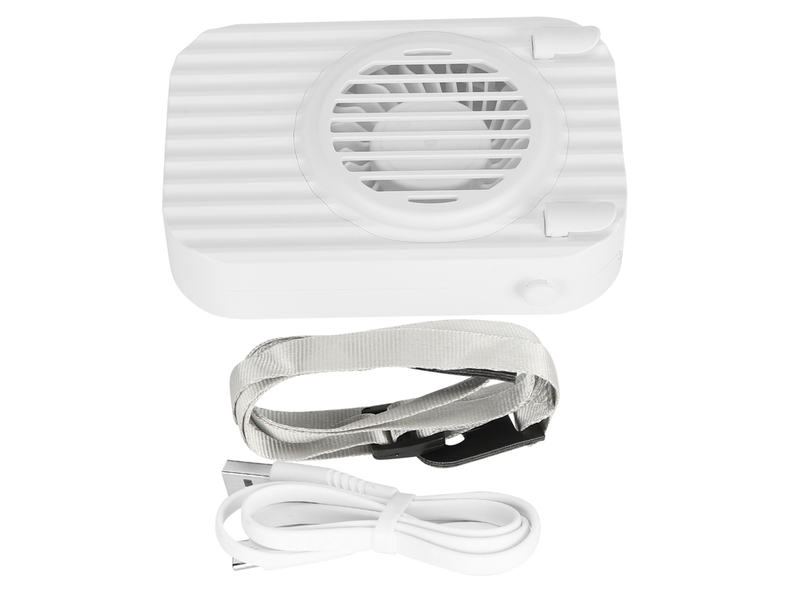 Ventilador de Pescoço Portátil Usb com 3 Velocidades Branco