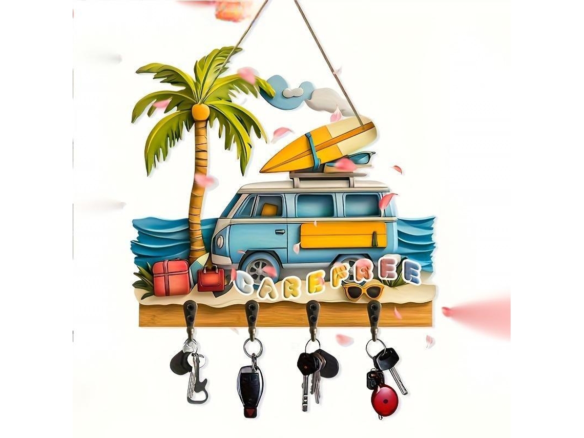 Gancho de Parede com Tema Praia, 30 X 23 0, 4 Cm BRILVIBERA