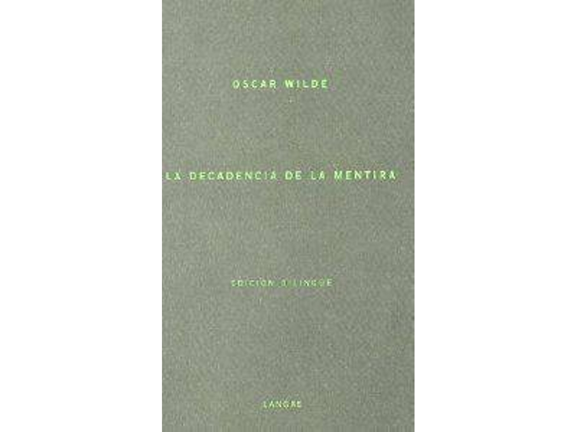 Livro Decadencia De La Mentira de Oscar Wilde (Espanhol)