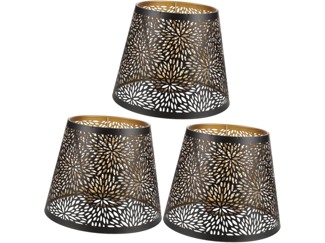 Conjunto de 3 Abajures de Cabeceira com Design Moderno na Cor Preta SFUSHOS