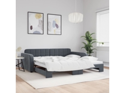 Vidaxl Sofá-cama Com Gavetão 100x200 Cm Veludo Cinzento-escuro