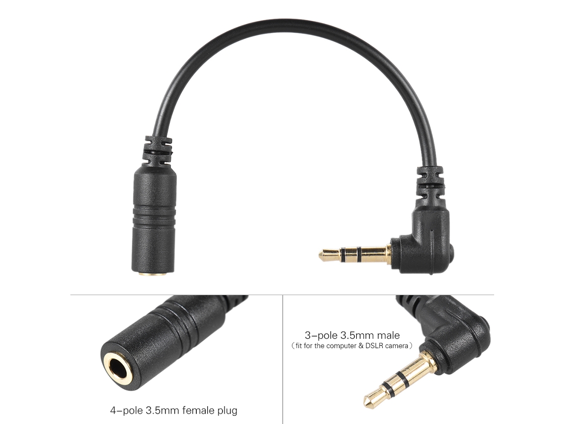 Microphone Adapter Cable Smartphone Cellphone Microphone Mic To Pc Computer Dslr Camera Adapter LAXISCREED
