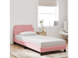 Vidaxl Estrutura De Cama Com Cabeceira Dover 80x200 Cm Veludo Rosa