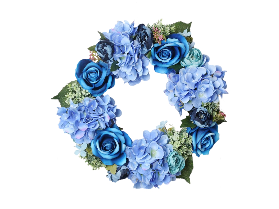 Laxiscreed Coroa De Natal Artificial Com Rosas E Hortênsia Para Decoração De Casa, 45cm