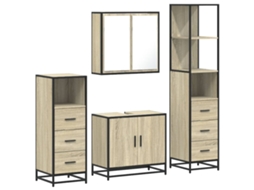 Bathroom Furniture Set, Bathroom Furniture Sets Vidaxl Marrom Madeira Processada (n/a)