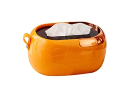 Porta guardanapos Parede ou Mesa com Mola Capacidade Grande em Plástico Laranja S/MARCA