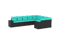 Conjunto de Sofá de Jardim, 5 Peças, Almofadas, Rattan Preto MAISON EXCLUSIVE
