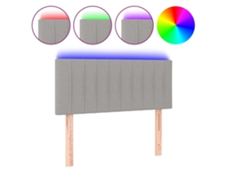 Cabeceira de Cama com Luzes Led Tecido Cinza claro MAISON EXCLUSIVE (100x5x78 cm)