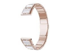 Pulseira De Aço Inoxidável Cravejada De Diamantes Para Samsung Galaxy Watch 42mm (preta + Branca)