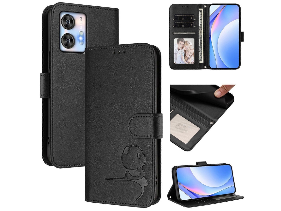 Capa De Couro Para Celular Com Rfid E Cordão Litter Panda